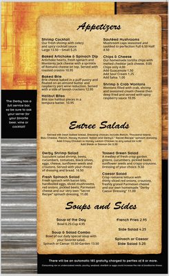 Menu photo 6 The Derby Steakhouse Butte, MT Menu photo 6 The Derby Steakhouse Butte, MT