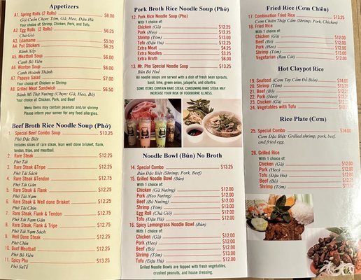 Menu photo 6 Mr Pho Albuquerque, NM