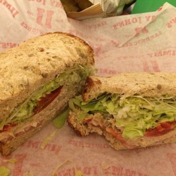 Jimmy John's - So fresh and good. Totally tuna minus cucumbers-add peppers and sprouts on 7 grain bread 9.27.16 - Delis Near Me - Valparaiso, Indiana