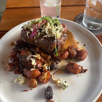 Haywire - Steak topped with crab - New American Near Me - Plano, Texas Haywire - Steak topped with crab - New American Near Me - Plano, Texas
