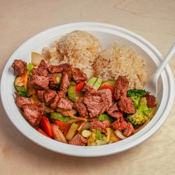Hibachi Blue - Hibachi Steak. Cooked to order fresh. served with white sauce.