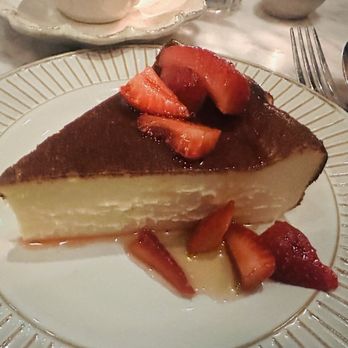 Augustine - Basque cheesecake with strawberries. Enough for two! - Desserts Near Me - San Jose, California