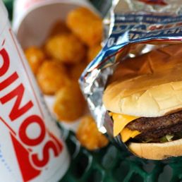 SONIC - Bacon Cheeseburger tots drink