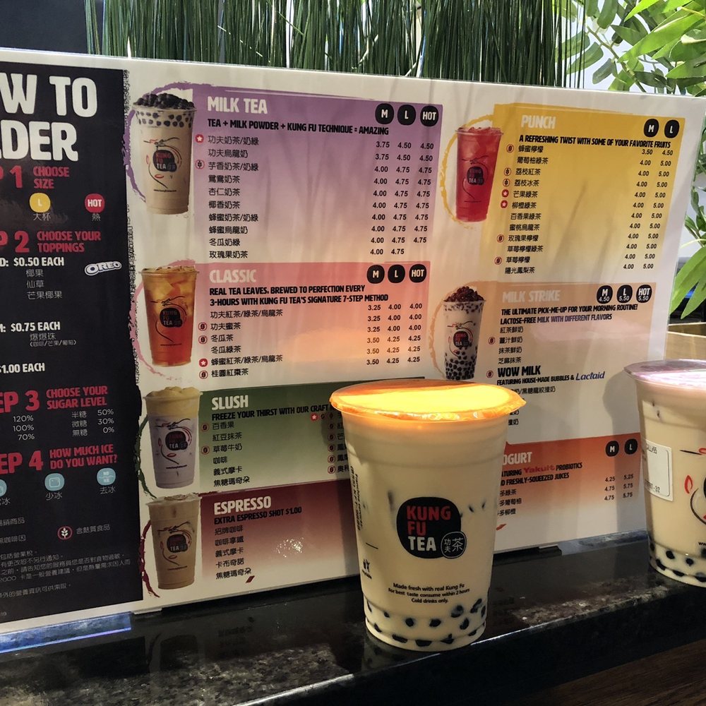 Kung Fu Tea - The "How to order" signage, this one mostly non-English. - Coffee & Tea Near Me - Doraville, Georgia Kung Fu Tea - The "How to order" signage, this one mostly non-English. - Coffee & Tea Near Me - Doraville, Georgia