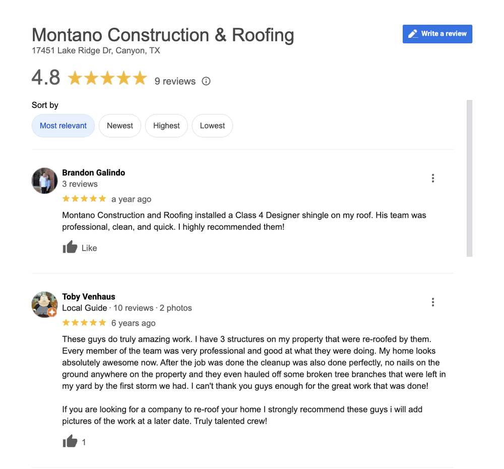Slide of Montano Construction and Roofing