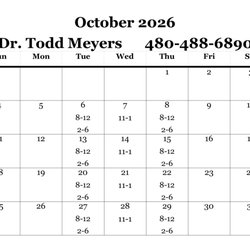 Cave Creek Chiropractic - Corrected October Adjusting Hours