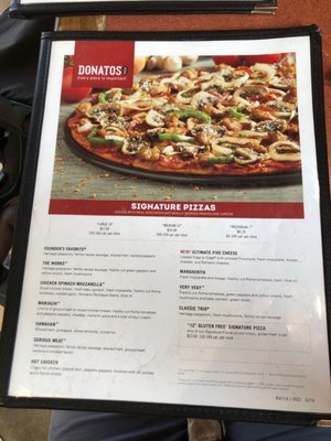 Menu photo 2 Donatos Pizza Mooresville, IN Menu photo 2 Donatos Pizza Mooresville, IN