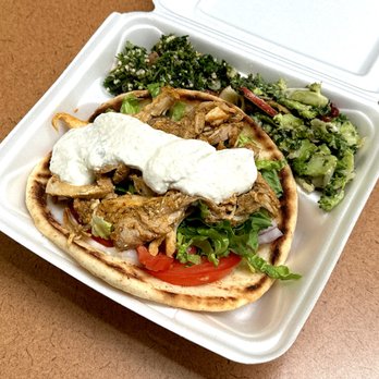 Habibi Cafe - Chicken Gyro Sandwich with Kale Salad and Tabouleh - Delish! - Mediterranean Near Me - Overland Park, Kansas Habibi Cafe - Chicken Gyro Sandwich with Kale Salad and Tabouleh - Delish! - Mediterranean Near Me - Overland Park, Kansas