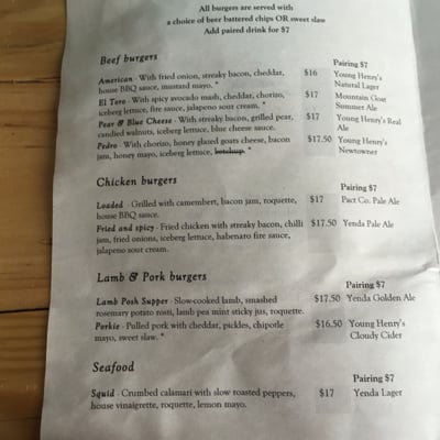 Menu photo 2 Beef & Barley Kingston, ACT