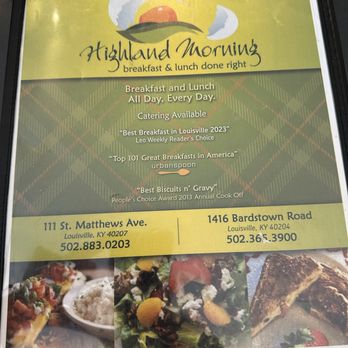 Highland Morning - Breakfast Menu! - Breakfast & Brunch Near Me - Louisville, Kentucky Highland Morning - Breakfast Menu! - Breakfast & Brunch Near Me - Louisville, Kentucky