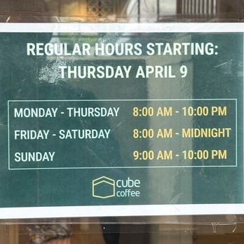 Cube Coffee - Hours of operation - Coffee & Tea Near Me - Ellicott City, Maryland