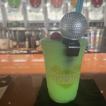 14 North Daiquiri Bar - Sour Apple Daiquiri with and Extra Shot - Cocktail Bars Near Me - Dania Beach, Florida