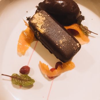 Forsythia - Dark chocolate entremet - Modern European Near Me - Philadelphia, Pennsylvania Forsythia - Dark chocolate entremet - Modern European Near Me - Philadelphia, Pennsylvania