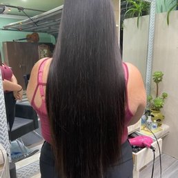 Long layers trimmed to the length I wanted.