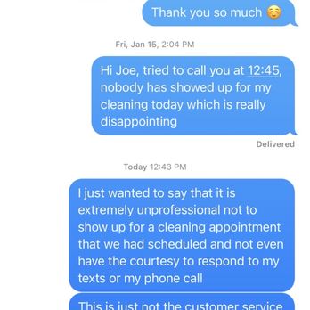 KleanSweep - Today I texted them with my disappointment in their customer service, save your time and money - Office Cleaning Near Me KleanSweep - Today I texted them with my disappointment in their customer service, save your time and money - Office Cleaning Near Me