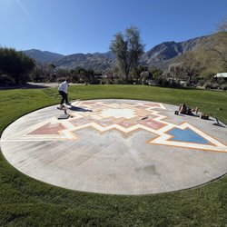 V Painting - Helipad at Pond the Rose Palm Springs California.