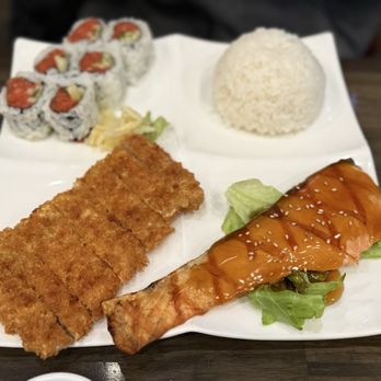 Sushi Sheng - Tonkatsu, salmon and California roll - Japanese Near Me - San Francisco, California Sushi Sheng - Tonkatsu, salmon and California roll - Japanese Near Me - San Francisco, California