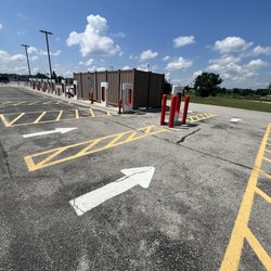 Tesla Supercharger - Two wide Pull-Thru" lanes with 250kw chargers!