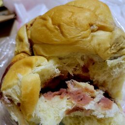Devoured ube bread loaf, the pan de regla's gone, even before we could take a picture Devoured ube bread loaf, the pan de regla's gone, even before we could take a picture