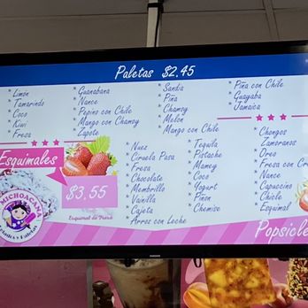 La Michoacana - a menu on a large screen - Ice Cream & Frozen Yogurt Near Me - Pomona, California La Michoacana - a menu on a large screen - Ice Cream & Frozen Yogurt Near Me - Pomona, California