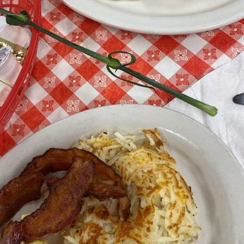 Angie's Restaurant - 2 scrambled eggs, bacon and hash browns. Biscuit with Sausage Gravy Nice and hot, as I prefer my meals. - Breakfast & Brunch Near Me - Garner, North Carolina Angie's Restaurant - 2 scrambled eggs, bacon and hash browns. Biscuit with Sausage Gravy Nice and hot, as I prefer my meals. - Breakfast & Brunch Near Me - Garner, North Carolina