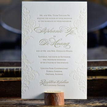 Steracle Press - Tone-on-tone pattern and classically styled gold ink. - Cards & Stationery Near Me - Chicago, Illinois