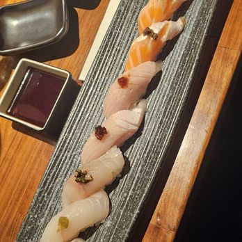 Enraku - Sea Bream, yellowtail tail belly,and salmon belly - Sushi Bars Near Me - Fullerton, California