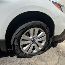Shredded this tire this morning and thank god I was close to discount tire. Shredded this tire this morning and thank god I was close to discount tire.