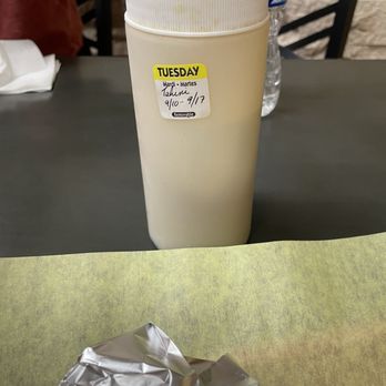 Shawarma Paradise - I like how they date label their sauces - Mediterranean Near Me - Las Vegas, Nevada Shawarma Paradise - I like how they date label their sauces - Mediterranean Near Me - Las Vegas, Nevada