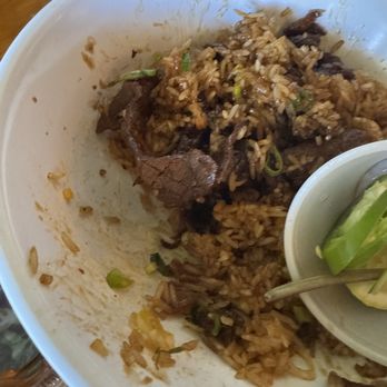 Noodle - This beef fried rice look at the rice not cook still hard - Noodles Near Me - Lahaina, Hawaii