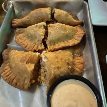 Counter & Bodega - C&B Empanadas -
3 golden empanadas w/ choice of filling. Filling Choices: Lechon (pulled pork), Maduro/beans, Pollo/papa. - Latin American Near Me - New York, New York Counter & Bodega - C&B Empanadas -
3 golden empanadas w/ choice of filling. Filling Choices: Lechon (pulled pork), Maduro/beans, Pollo/papa. - Latin American Near Me - New York, New York