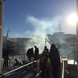 Colonia Express - Boat full of smoke, back in BA port, after being towed
