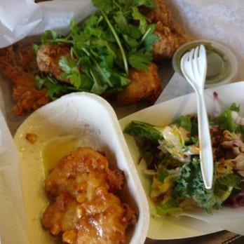 Seoul Fried Chicken - I always order cilantro and lime but today the sauce was watery and not creamy like it usually is. Time to try a different flavor! - Korean Near Me - Edmonton, Alberta