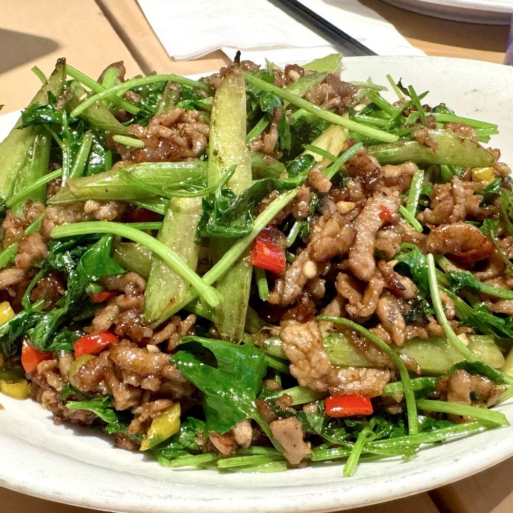 Chez Xue - Cilantro Beef!! (This dish is spicy fyi) - Chinese Near Me - Foster City, California Chez Xue - Cilantro Beef!! (This dish is spicy fyi) - Chinese Near Me - Foster City, California