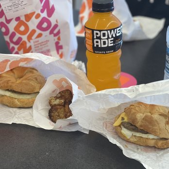 Dunkin' - Sausage Egg & Cheese on Croissant and Hash Browns - Donuts Near Me - Clermont, Florida Dunkin' - Sausage Egg & Cheese on Croissant and Hash Browns - Donuts Near Me - Clermont, Florida