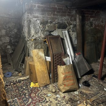 Trash Talkers - Junk pile in a very low ceiling basement - Junk Removal & Hauling Near Me Trash Talkers - Junk pile in a very low ceiling basement - Junk Removal & Hauling Near Me