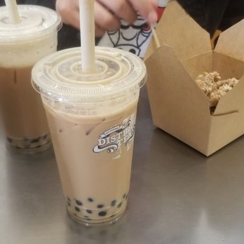 District Tea - Hong kong milk tea, Assam black milk tea, and basil popcorn chicken - Bubble Tea Near Me - San Francisco, California