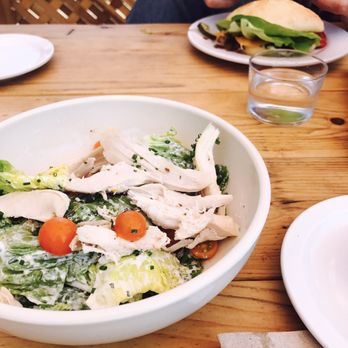 Side Street Kitchen - Large little gems salad with buttermilk dressing and the addition of rotisserie chicken - Sandwiches Near Me - Point Reyes Station, California Side Street Kitchen - Large little gems salad with buttermilk dressing and the addition of rotisserie chicken - Sandwiches Near Me - Point Reyes Station, California