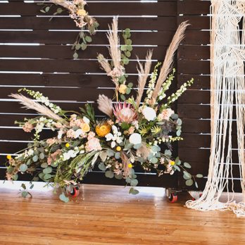 Analog Floral - floral wall installation for ceremony backdrop - Florists Near Me - Seattle, Washington