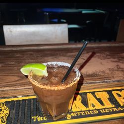 Dolphin Lounge - Delicious Bloody Mary with half salt/half Tajin rim.