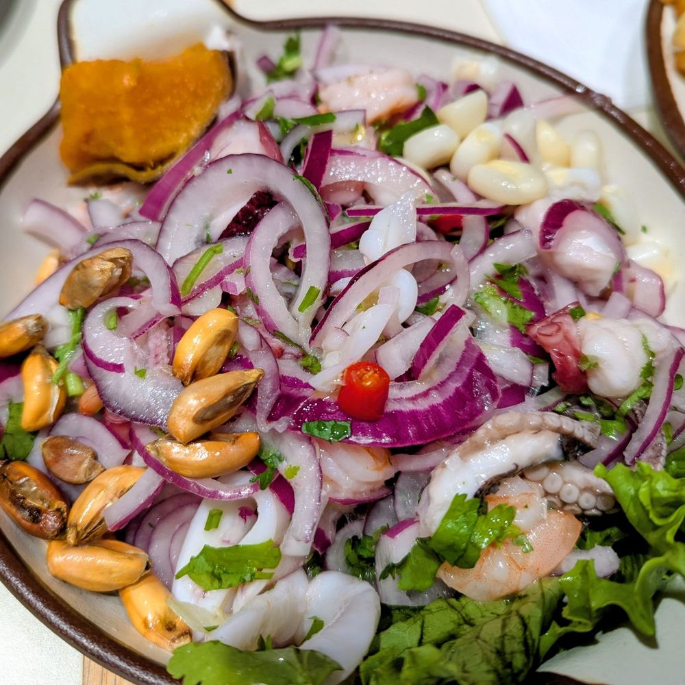 Cerviche Mixto $18 (comes with a side item of your choice) Cerviche Mixto $18 (comes with a side item of your choice)