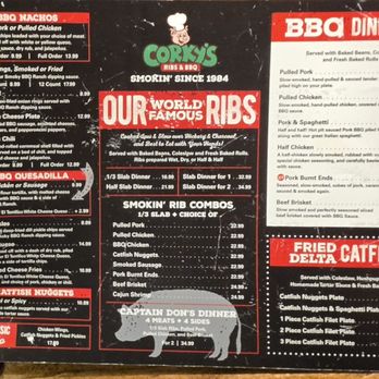 Corky's Ribs & BBQ - Menu 1 - Barbeque Near Me - Memphis, Tennessee