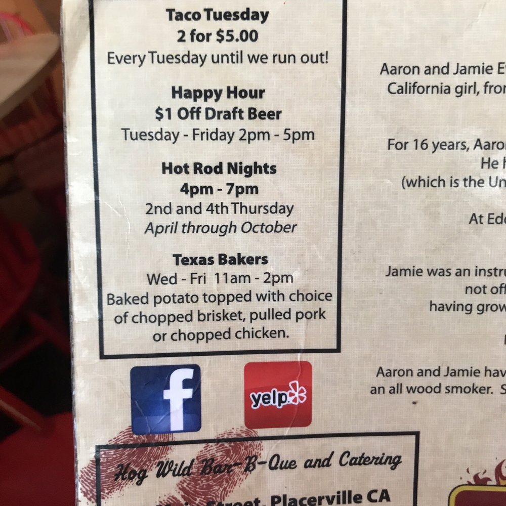 Hog Wild Bar-B-Que - Barbeque Near Me - Placerville, California