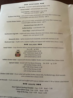 Menu photo 1 Crossroad Pub Restaurant Warren, RI