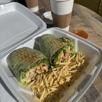 Bob Roth's New River Groves - Chicken wrap (lettuce, tomato, chicken & honey mustard) & medium coffee. - Fruits & Veggies Near Me - Davie, Florida