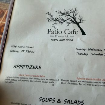 The Patio Cafe - Menu - Southern Near Me - Conway, Arkansas The Patio Cafe - Menu - Southern Near Me - Conway, Arkansas