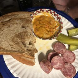 Stanley's Home Made Sausage Company - Westside - Our smoked Kilbasia polish pickels, marble rye and imported peppers spread.