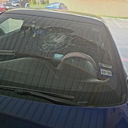 Damaged windshield
