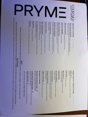 Menu photo 3 Pryme Greensboro, NC