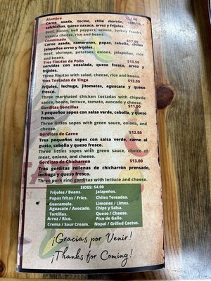 Menu photo 2 El Metate Jackson, WY Menu photo 2 El Metate Jackson, WY